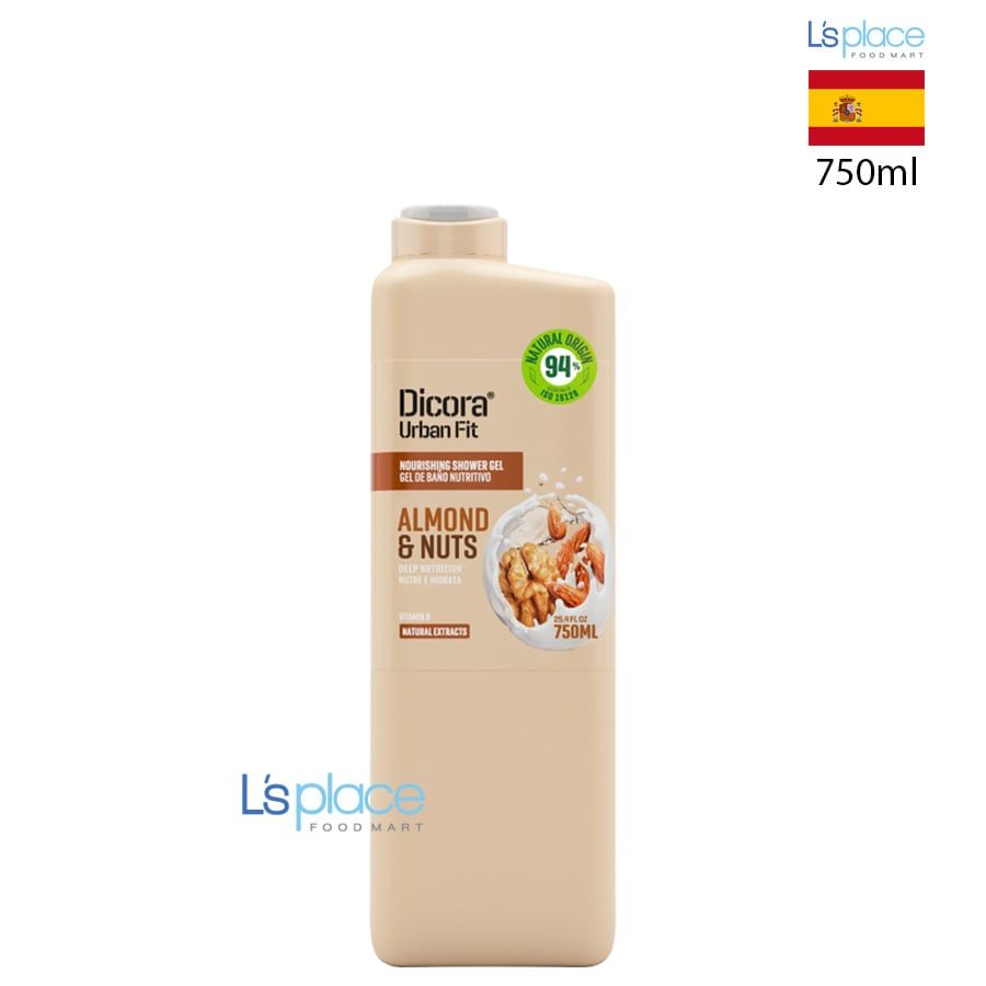 Dicora Urban Fit Sữa tắm Almond & Nuts chai lớn