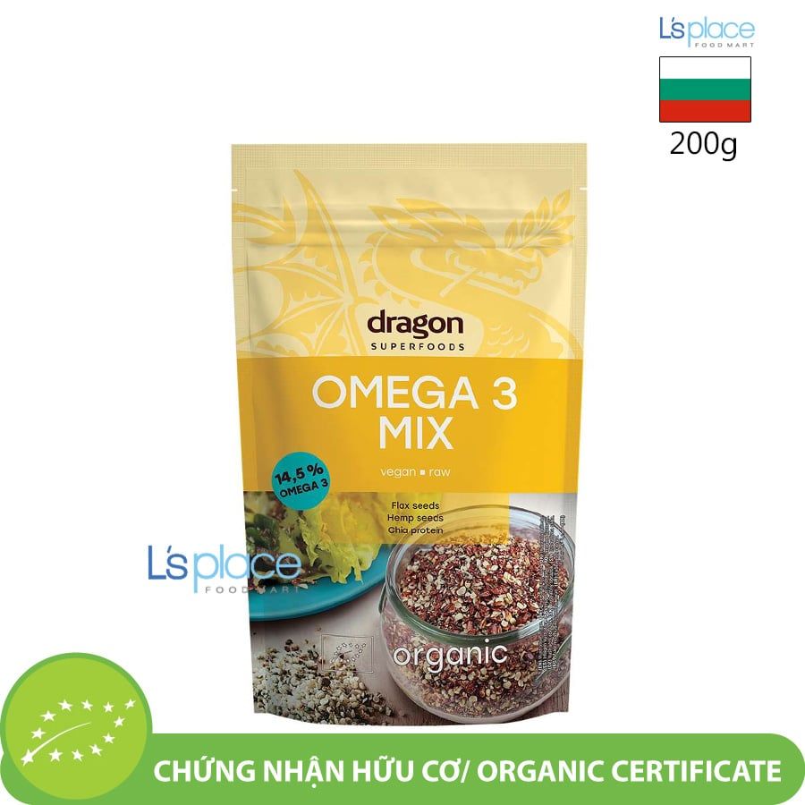 Dragon Superfoods Hỗn hợp hạt Omega 3 hữu cơ thuần chay