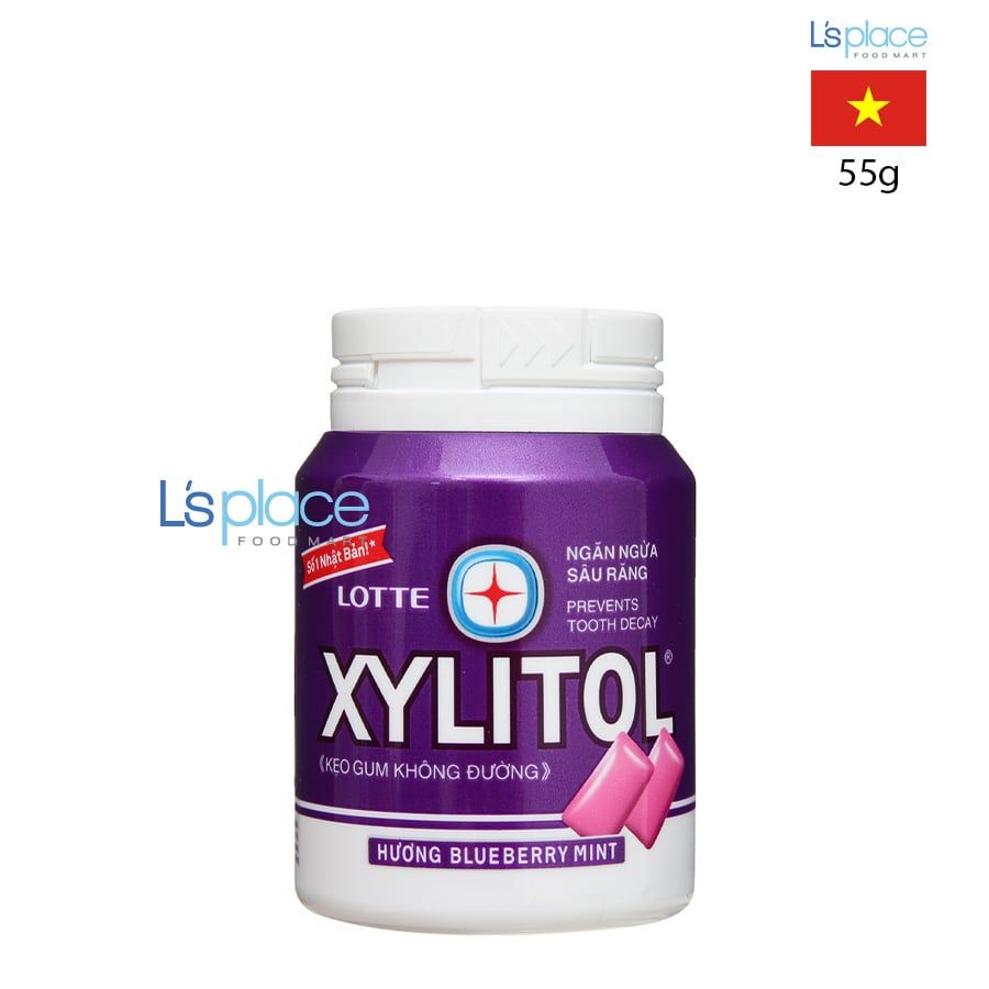 Lotte Kẹo cao su Xylitol vị việt quất hũ nhỏ