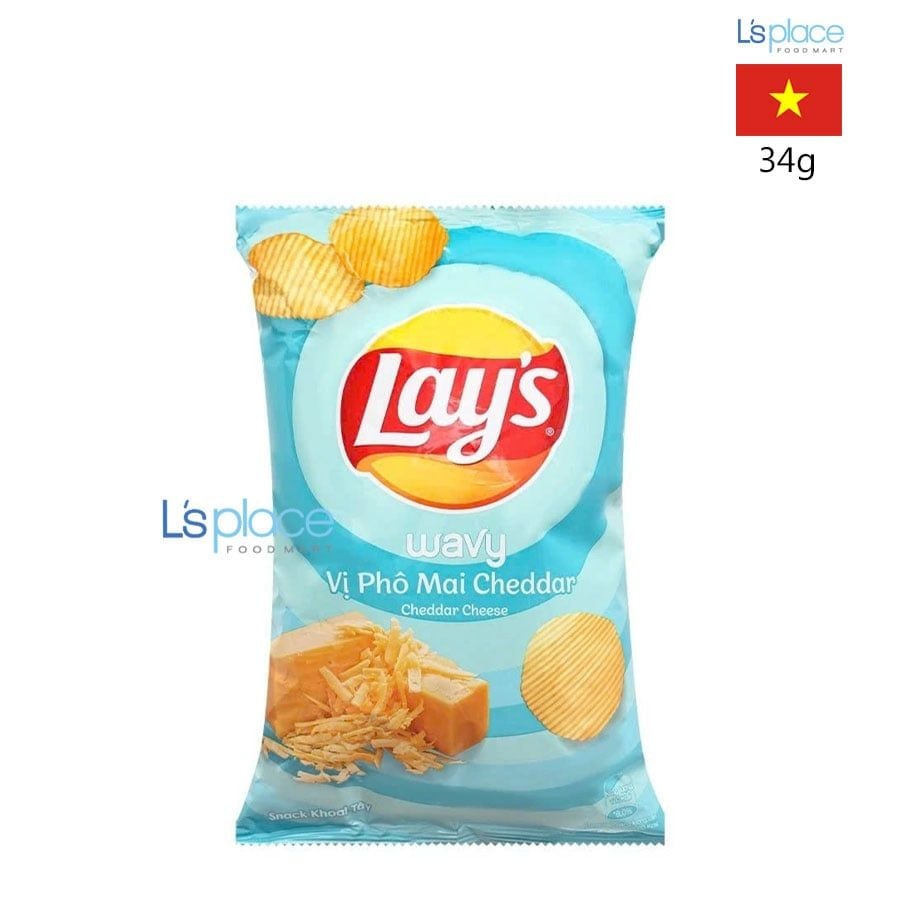 Lay's Khoai tây Wavy Vị phomai cheddar gói nhỏ