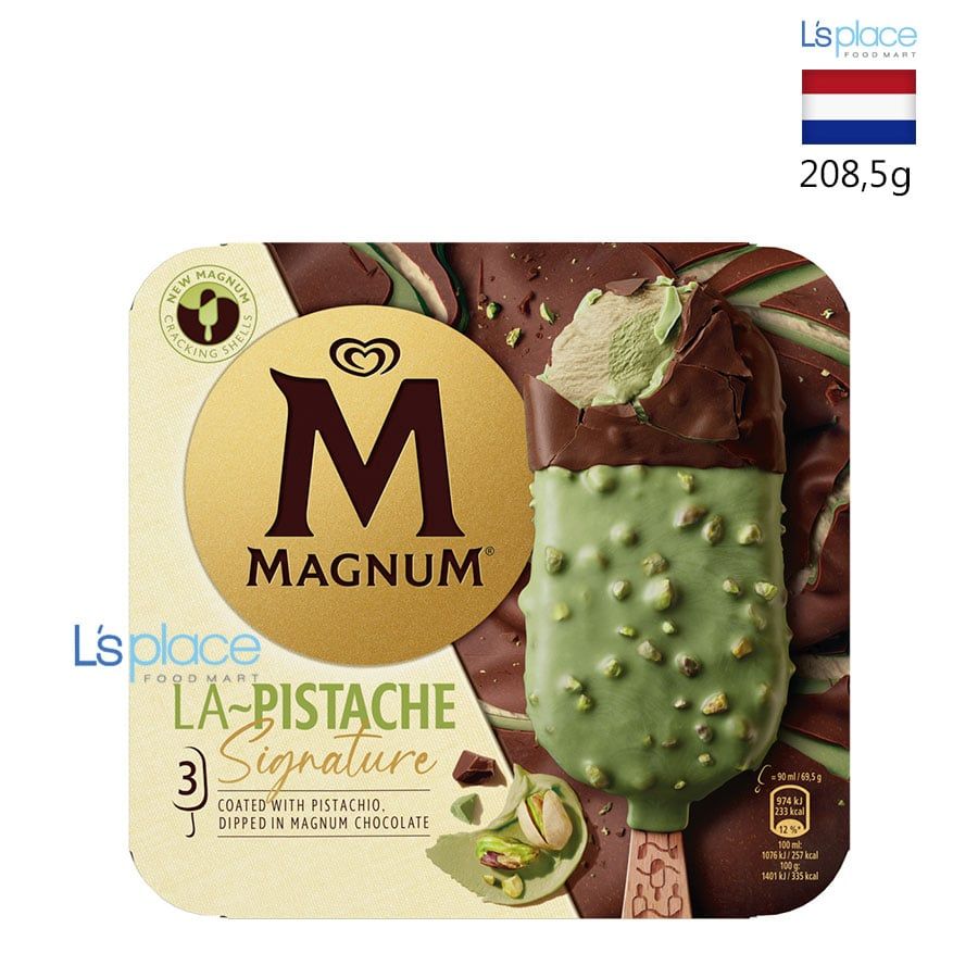 Magnum Hộp kem que vị hạt dẻ cười phủ socola La Pistache