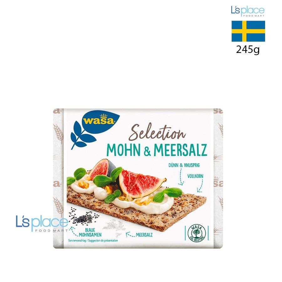 Wasa Bánh mì khô hạt Poppy & muối biển