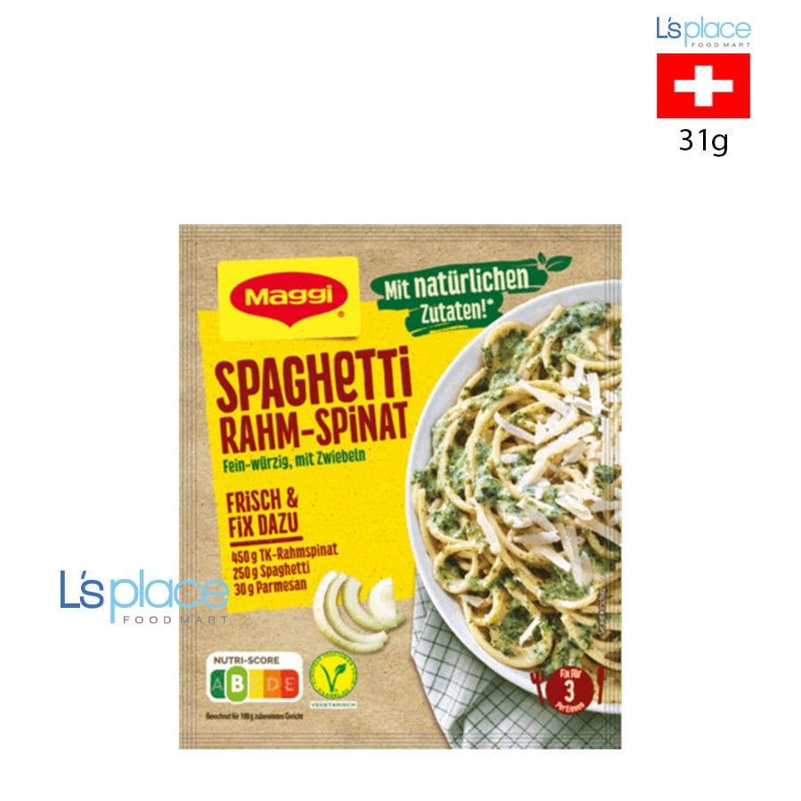 Maggi Gia vị nấu mì Ý xốt kem rau chân vịt