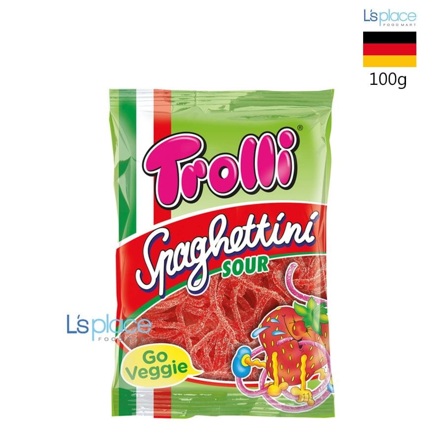 Trolli Kẹo Dẻo Chua Spaghettini vị Dâu Tây