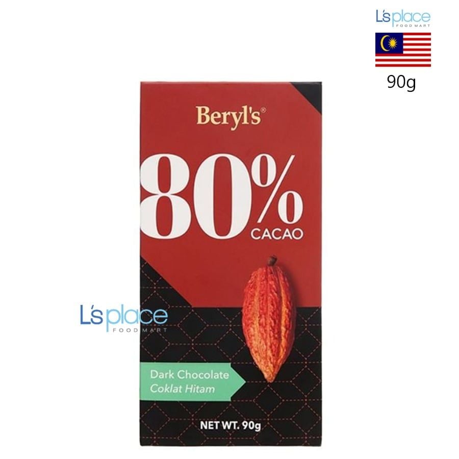 Beryl's Socola Đen không thêm Đường 80% Cacao