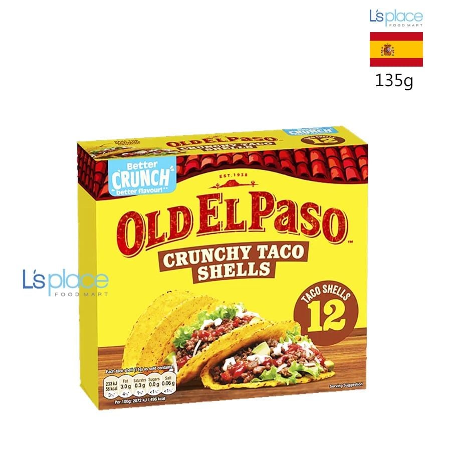 Old El Paso Vỏ Bánh Taco Giòn từ Bột Ngô