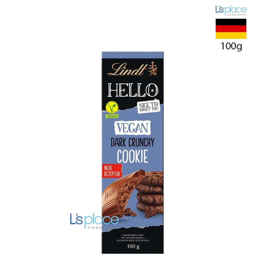 Lindt Hello Socola đen vị bánh quy thuần chay