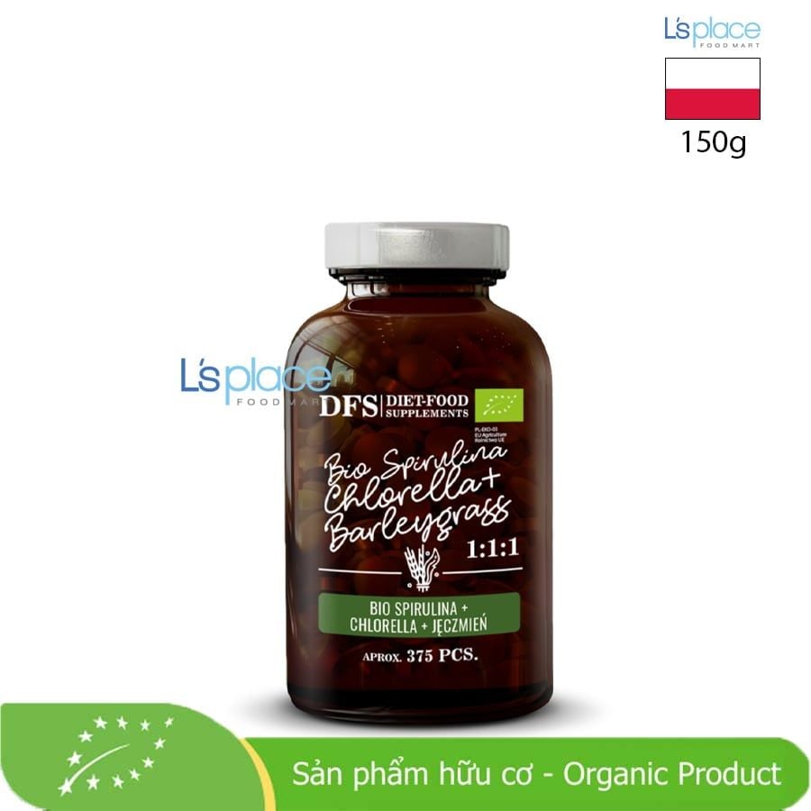 Diet Food Hỗn hợp viên uống tảo Spirulina & Chlorella hữu cơ