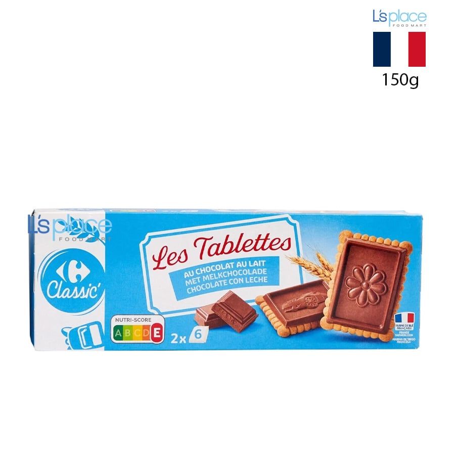 Carrefour Classic Bánh quy socola sữa Les Tablettes