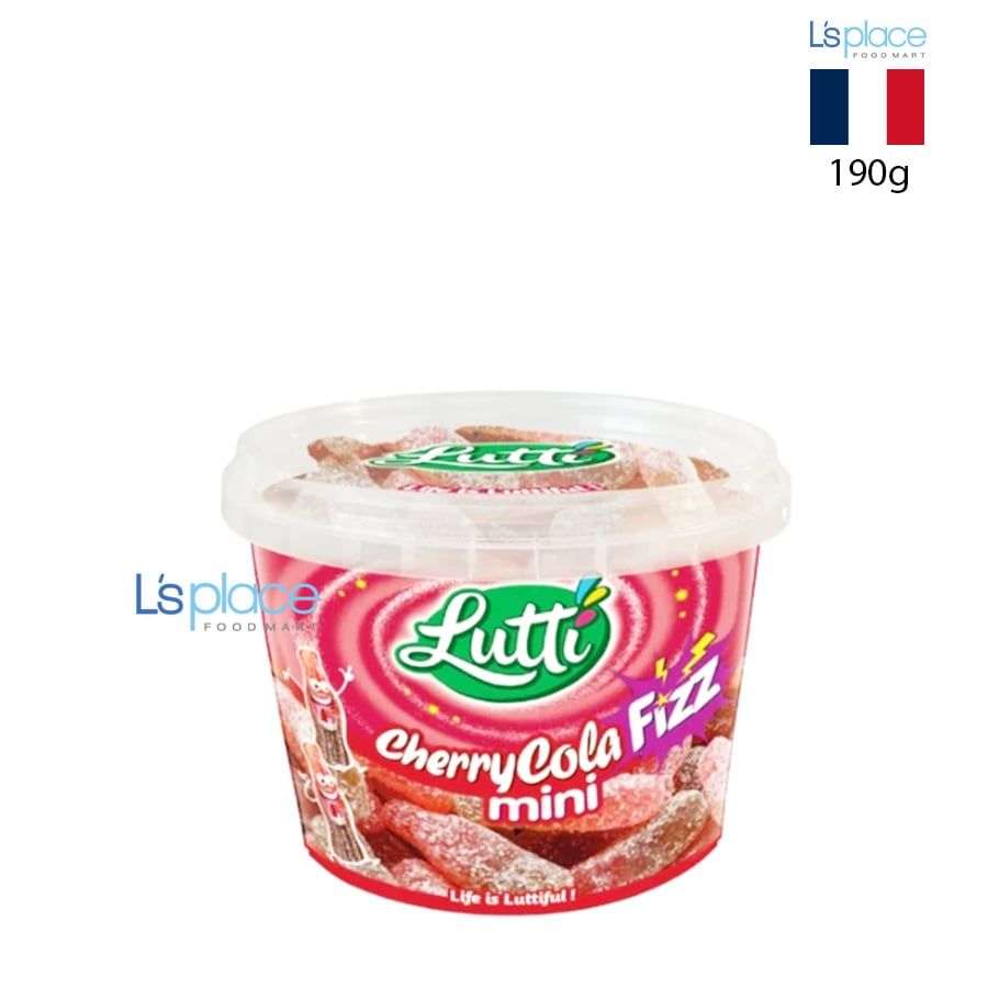 Lutti Kẹo dẻo Cherry Cola Fizz mini hũ nhựa