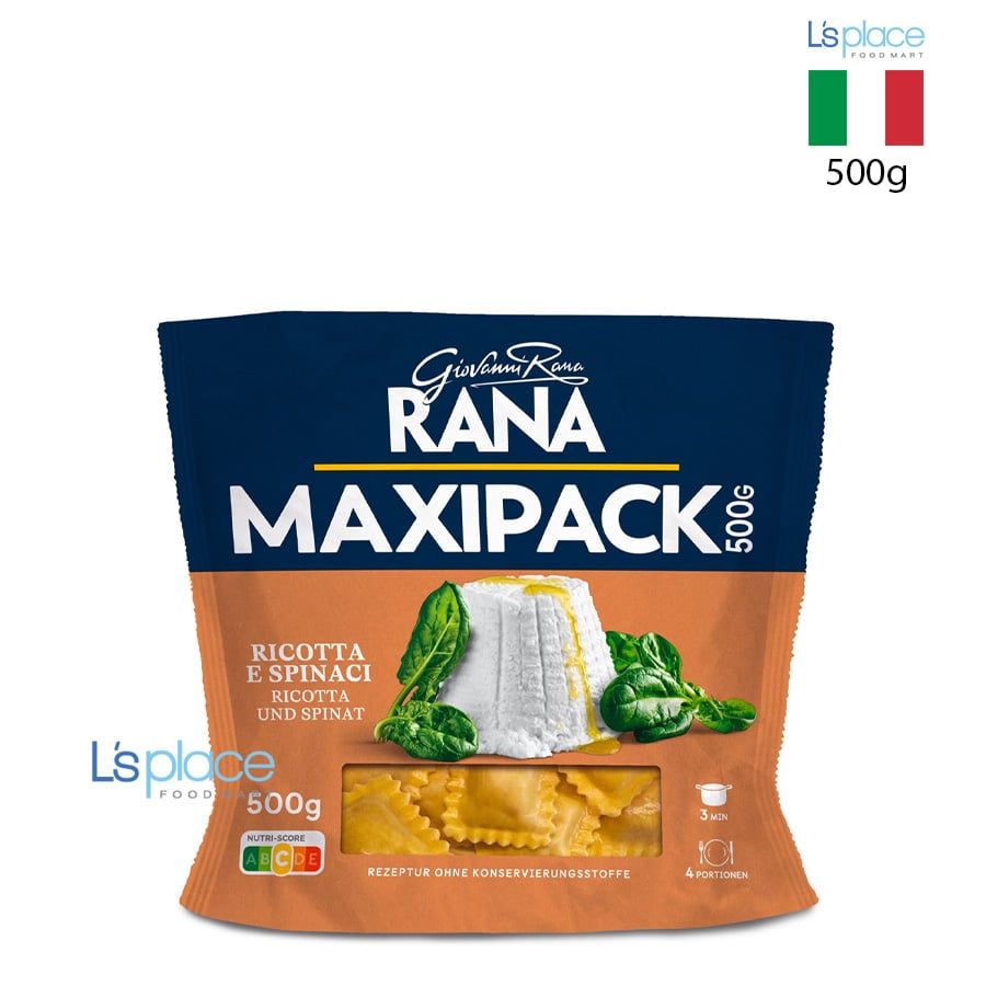 Giovanni Rana Maxipack Nui tươi Ravioli vị phomai Ricotta & cải bó xôi
