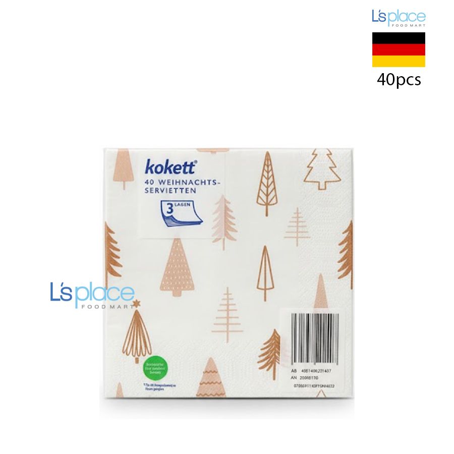 Kokett Giấy ăn 33x33cm hình Noel mẫu 2