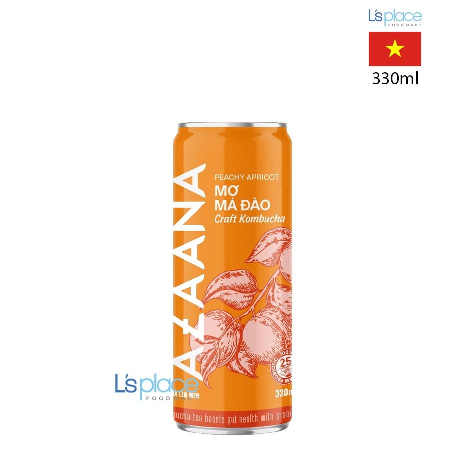 Azaana Trà Craft Kombucha vị Mơ má đào