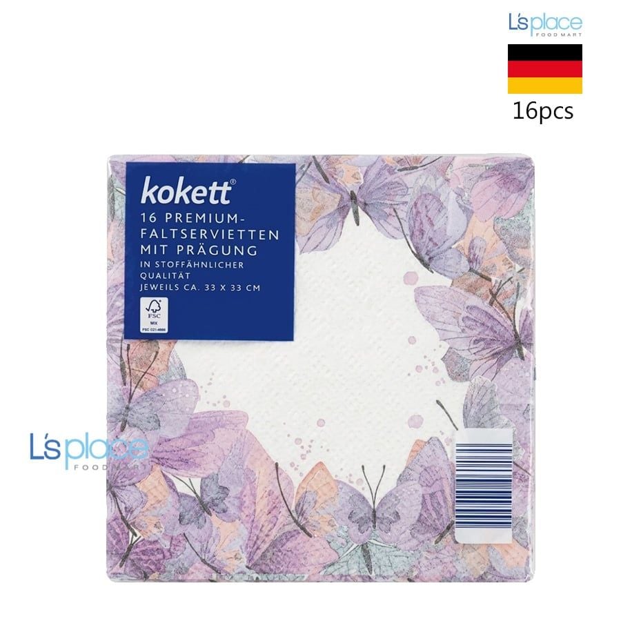Kokett Giấy Ăn Cao Cấp Họa Tiết Cánh Bướm 33x33cm