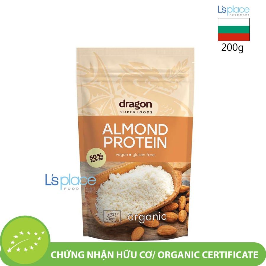 Dragon Superfoods Bột protein hạnh nhân hữu cơ thuần chay