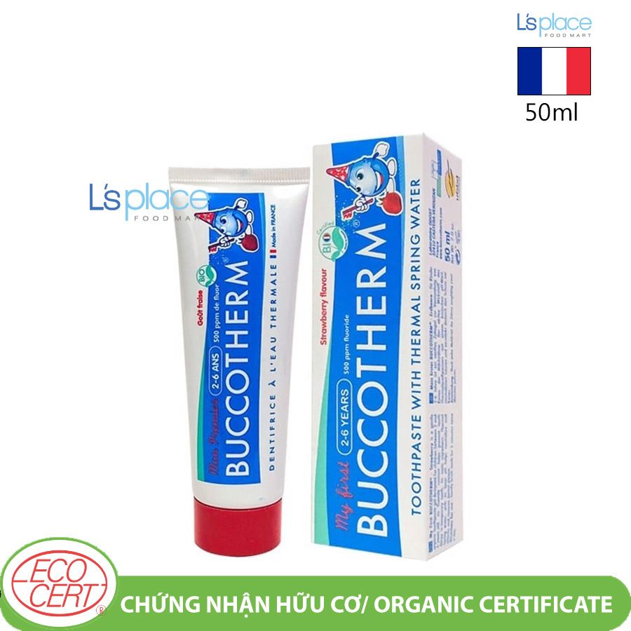 Buccotherm Kem đánh răng hữu cơ trẻ em 2-6 tuổi vị dâu