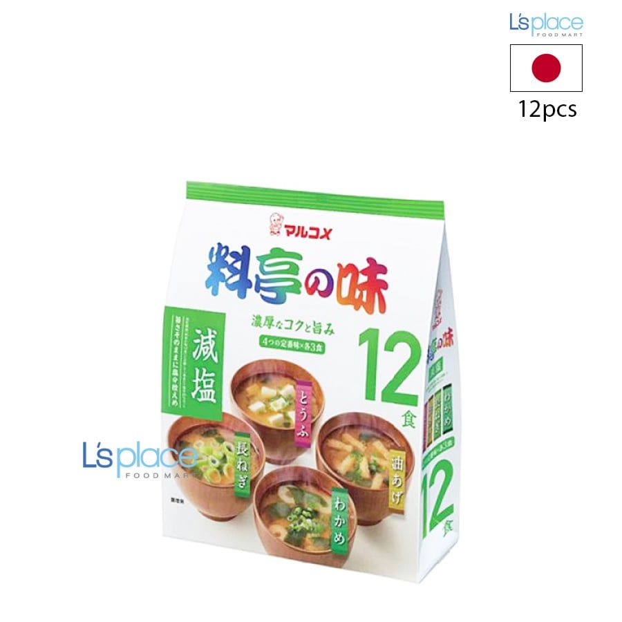 Marukome Súp Miso ăn liền giảm muối 4 vị