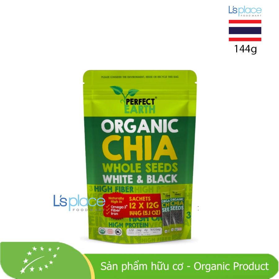 Perfect Earth Hạt Chia đen & trắng hữu cơ