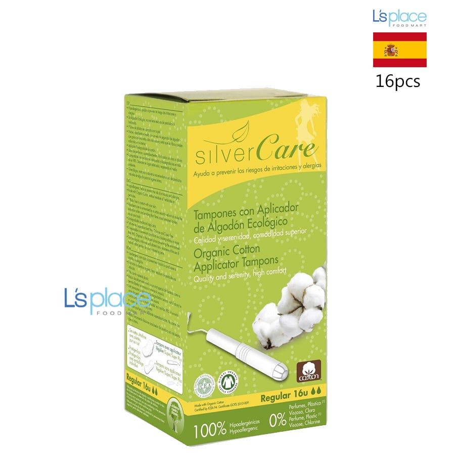 Silver Care Tampon hữu cơ loại thường kèm dụng cụ