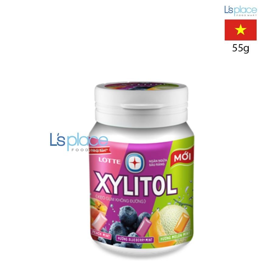 Lotte Kẹo cao su Xylitol vị trái cây hỗn hợp hũ nhỏ