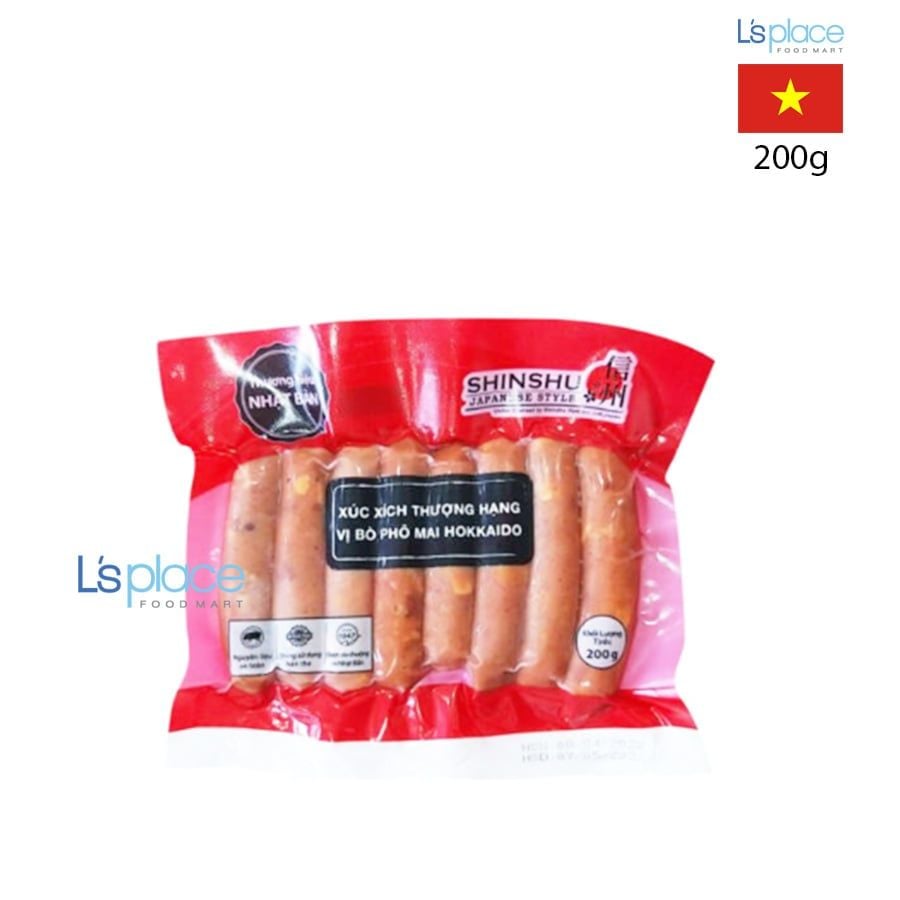 Shinshu Xúc xích thượng hạng vị bò phomai Hokkaido