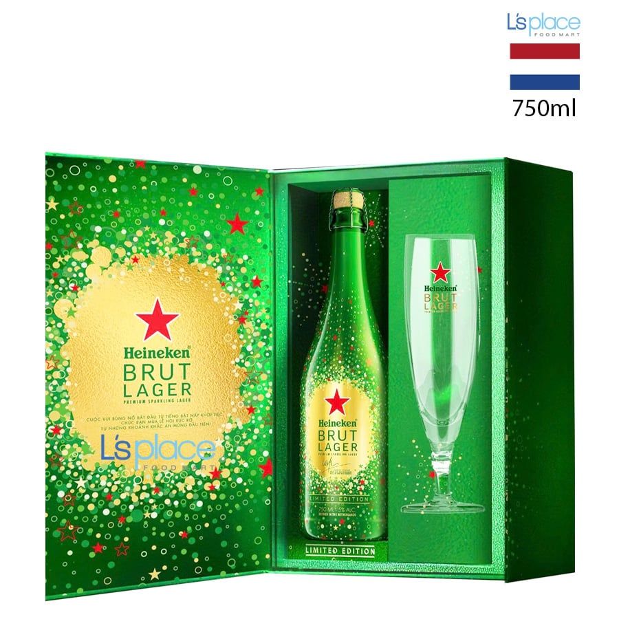 Heineken Set Bia Brut Lager & ly thuỷ tinh