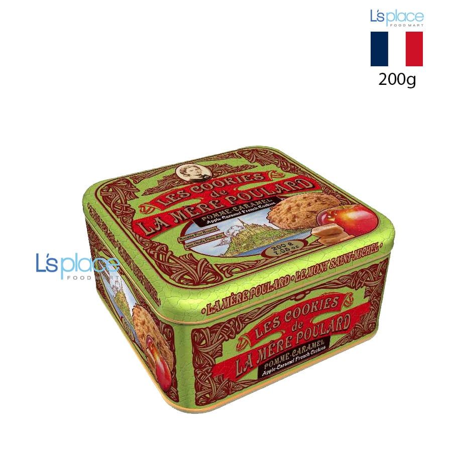 La Mère Poulard Bánh quy Les Cookies táo caramen hộp thiếc