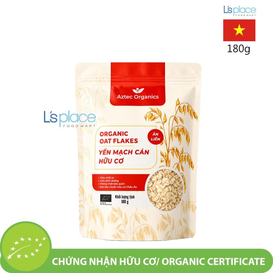 Aztec Organics Yến mạch cán mỏng hữu cơ