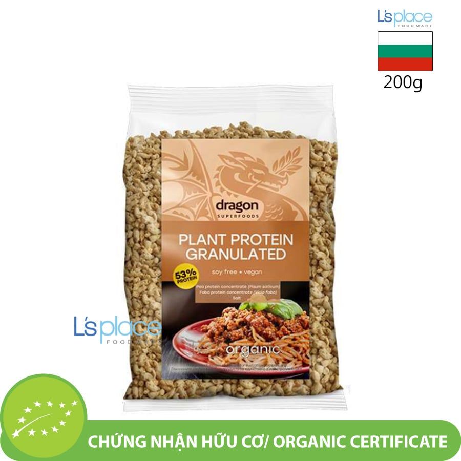 Dragon Superfoods Đạm thực vật dạng hạt hữu cơ thuần chay