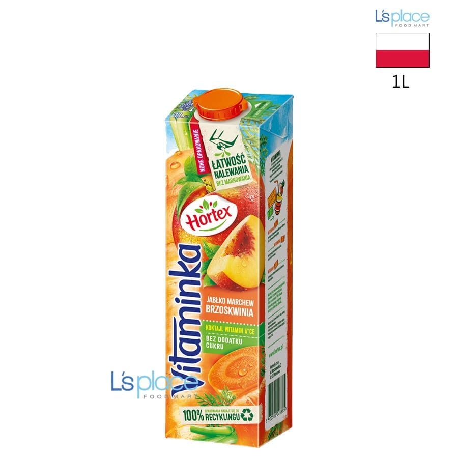 Hortex Nước ép quả Vitaminka vị Táo cà rốt & đào