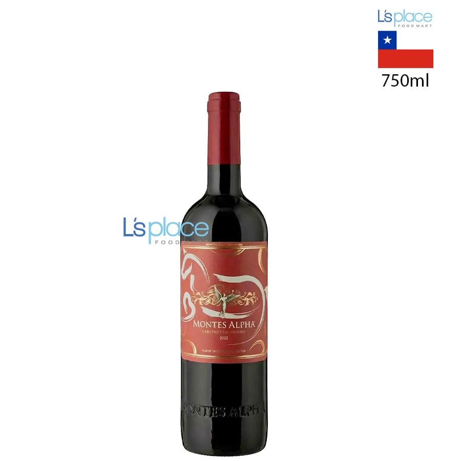 Montes Alpha Vang đỏ Cabernet Sauvignon tem đỏ