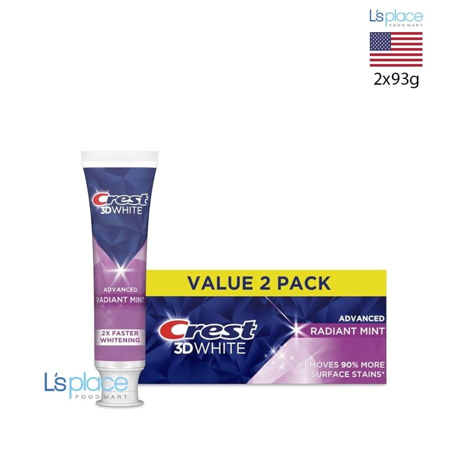 Crest 3D Set Kem đánh răng làm trắng hương bạc hà tím