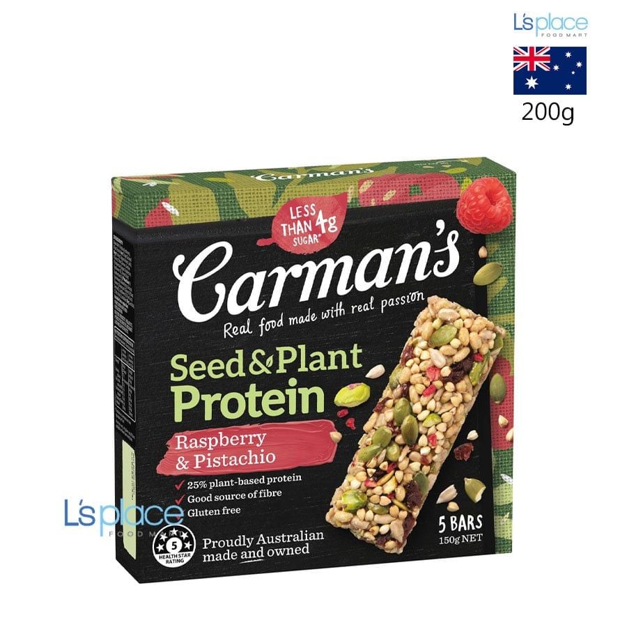 Carman's Thanh Protein Hạt dẻ cười Mâm xôi