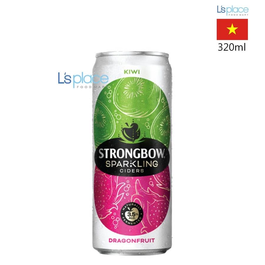 Strongbow Nước táo lên men vị Kiwi Thanh long