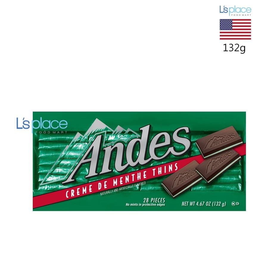 Andes Kẹo socola mỏng nhân kem bạc hà