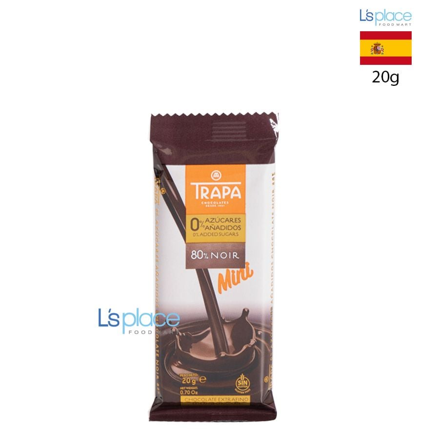 Trapa Thanh Socola 80% đen không đường