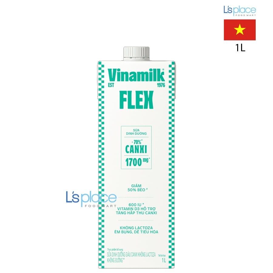 Vinamilk Sữa dinh dưỡng Flex giàu canxi không lactoza không đường 1L