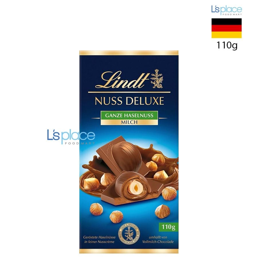 Lindt Thanh socola Nuss Deluxe hạt phỉ