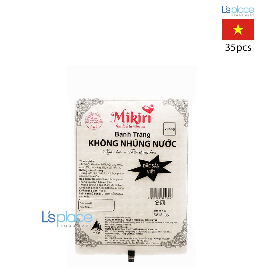 Mikiri Bánh tráng không nhúng nước loại vuông