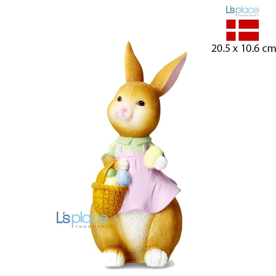 Mô hình trưng bày Thỏ sứ cầm giỏ trứng