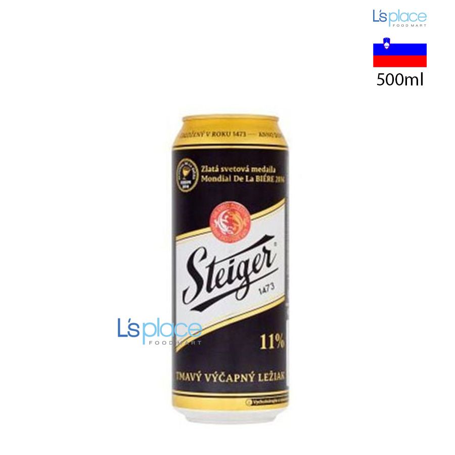 Steiger Bia lon đen 11%
