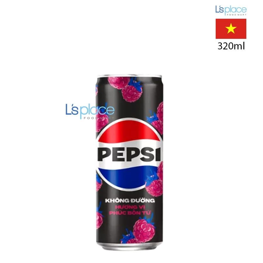 Pepsi Nước ngọt 0 calo vị phúc bồn tử