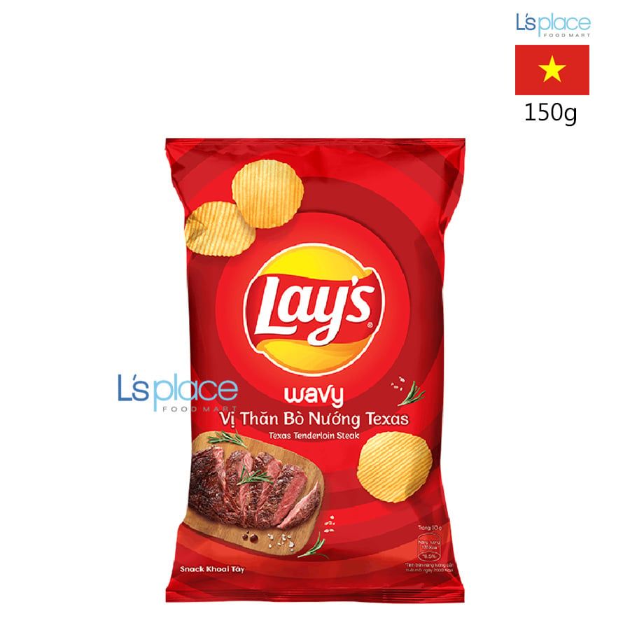 Lay's Snack Khoai Tây Wavy Vị Thăn Bò Nướng Texas