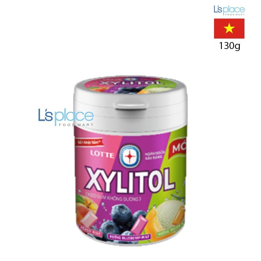Lotte Kẹo cao su Xylitol vị trái cây hỗn hợp hũ Family