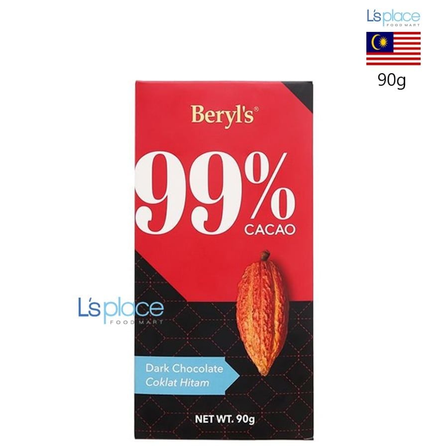 Beryl's Socola Đen không thêm Đường 99% Cacao