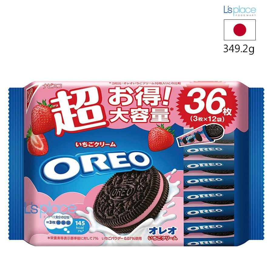 Oreo Bánh Quy Socola kẹp Kem Dâu Tây Gói Lớn