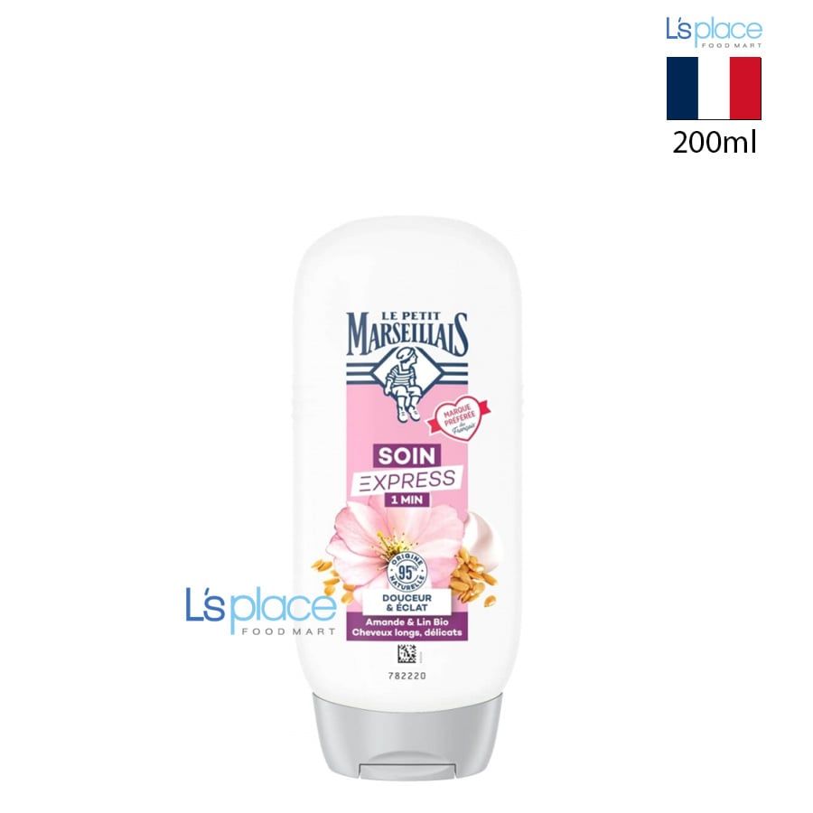 Le Petit Marseillais Dầu xả chiết xuất hạnh nhân và hạt lanh hữu cơ 95%