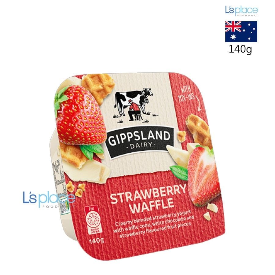 Gippsland Dairy Flip Sữa chua topping bánh waffle dâu tây
