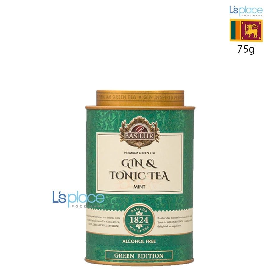 Basilur Trà xanh hương Gin & Tonic bạc hà hộp thiếc