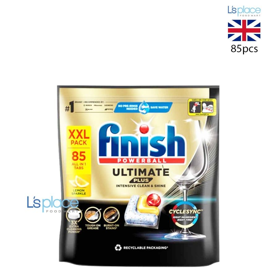 Finish Viên rửa bát Ultimate Plus sạch sâu sáng bóng